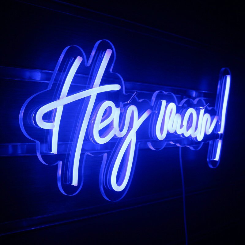 Néon "Hey Man" Bleu - 4