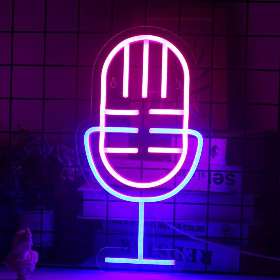 Néon Microphone Rose - 6
