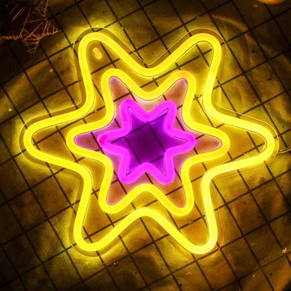 Néon Hexagonal Étoilé