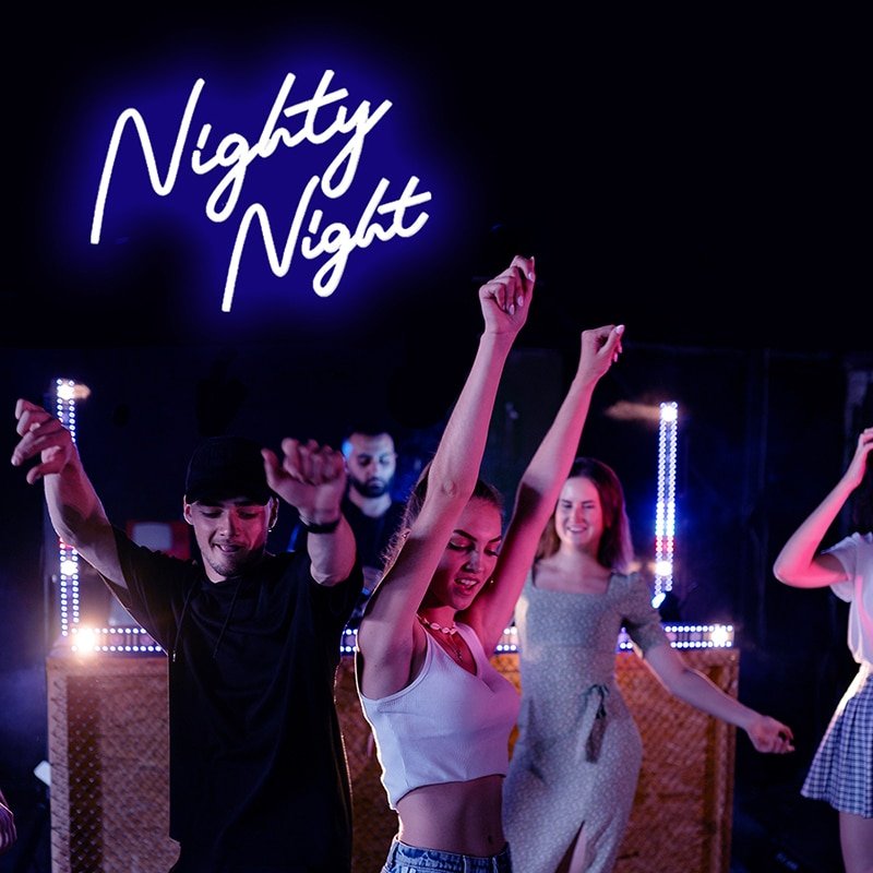 Panneau Néon "Nightly Night" - 2