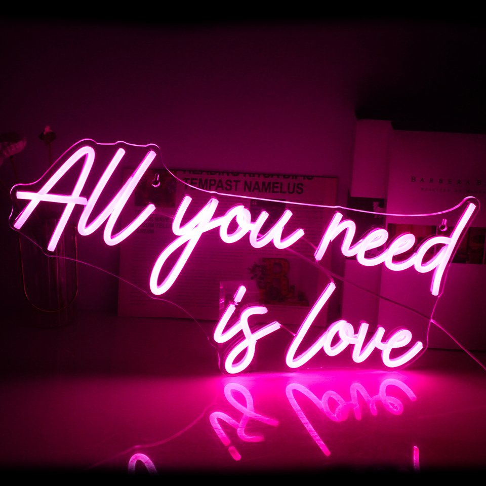Néon "All You Need is Love" Rose - 4