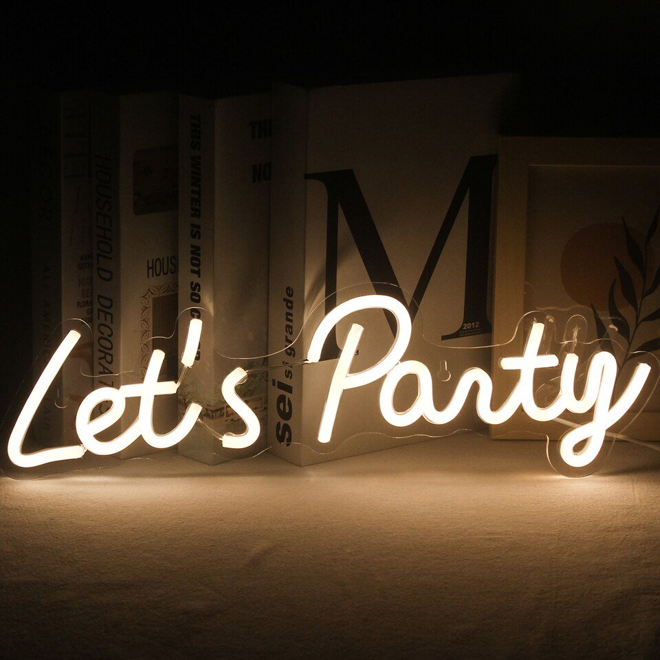 Panneau Néon "Let's Party"