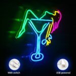 Neon Wine Glass Decor - 2